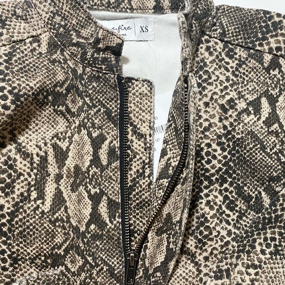 Twill Python Print Bomber Jacket - Picture 5 of 8